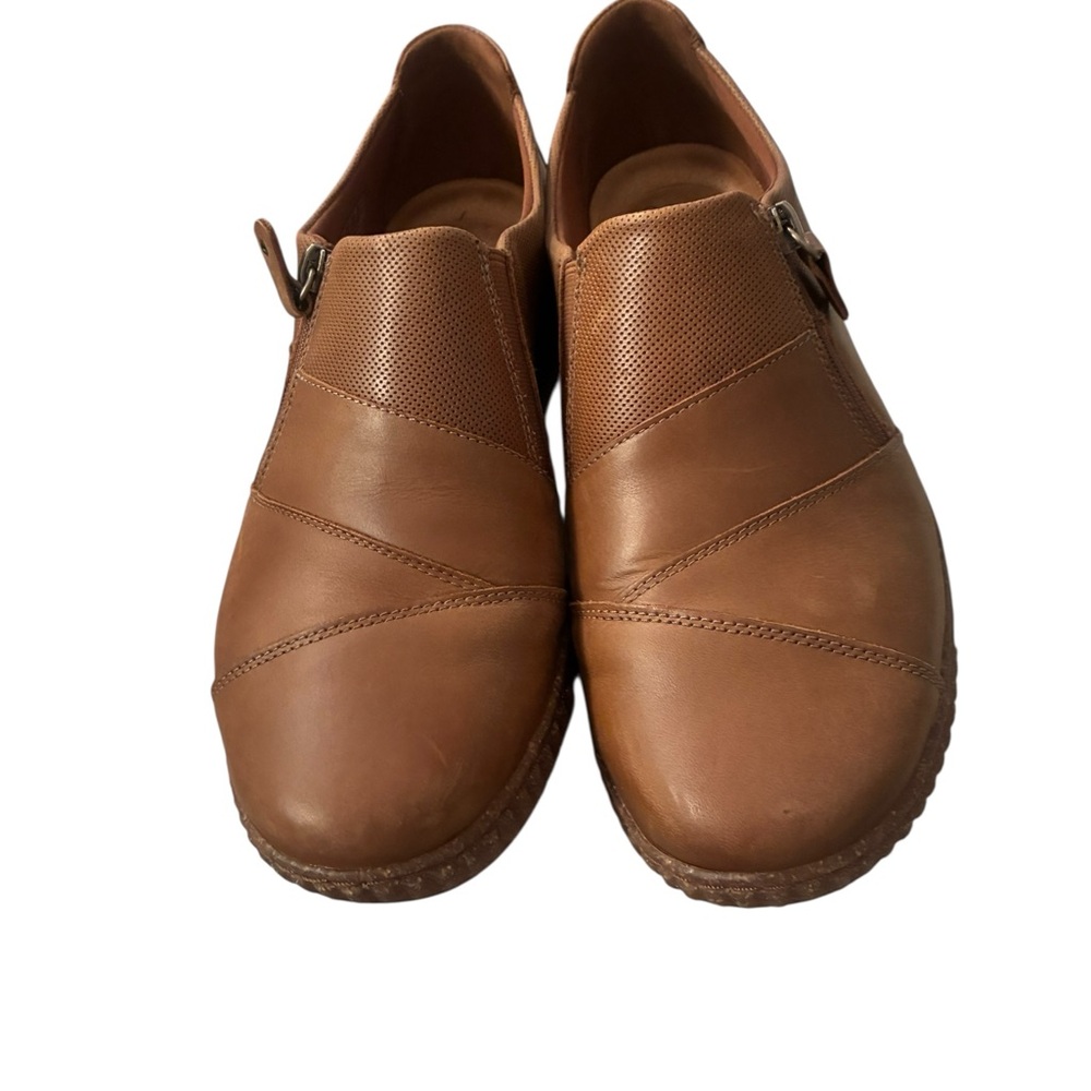 Clarks Tan Leather Slip-On Loafers